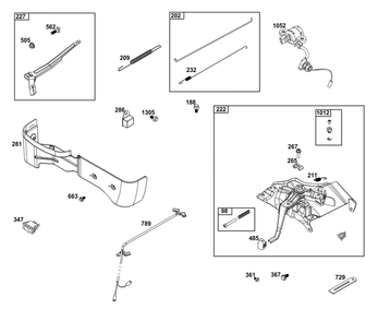 Controls Group Diagram and Parts List for 25T232-0326-H5 200000 - 399999 Briggs and Stratton Engine